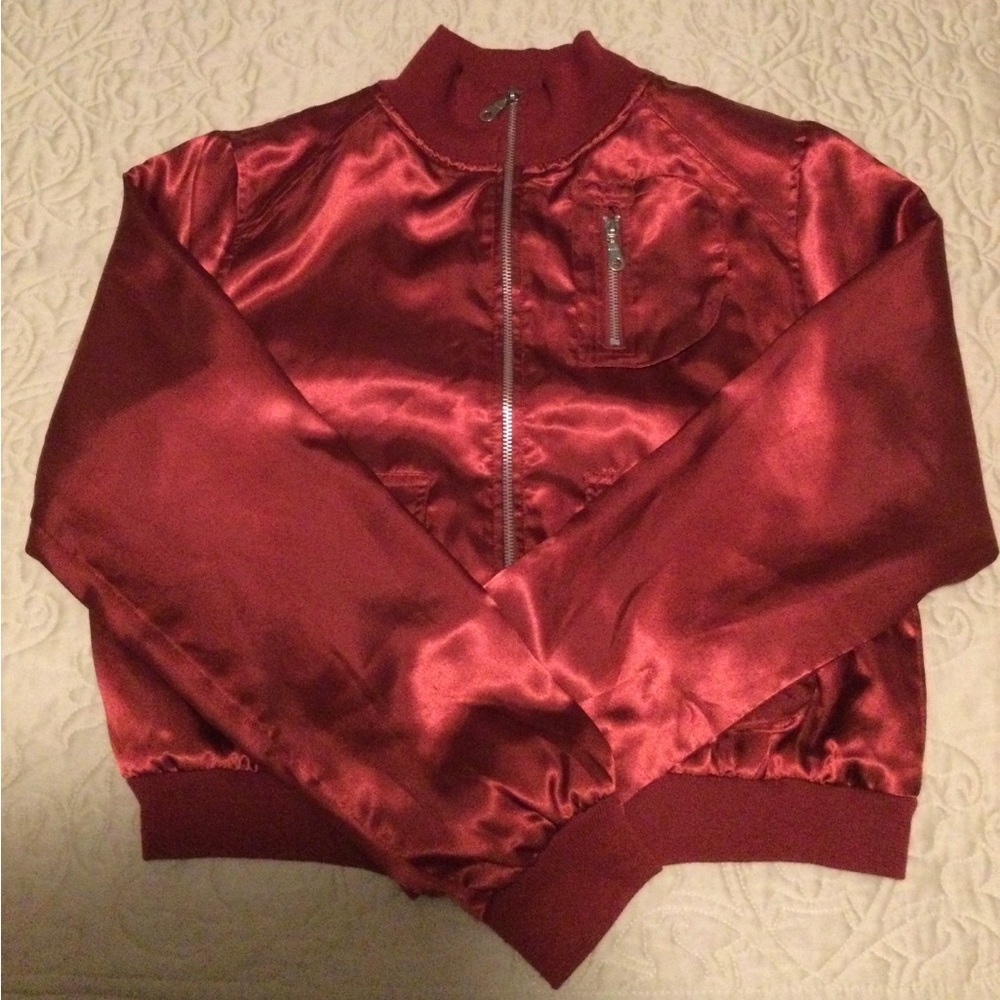 Passport Women's Shiny Red Bomber Jacket - Picture 5 of 6